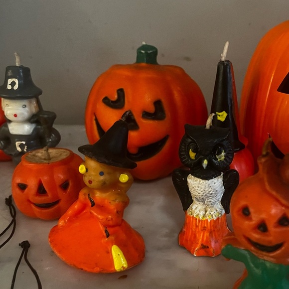 TRUE VINTAGE Gurley Halloween man figure pilgrim 2 rare wax Collectable read - Picture 1 of 1